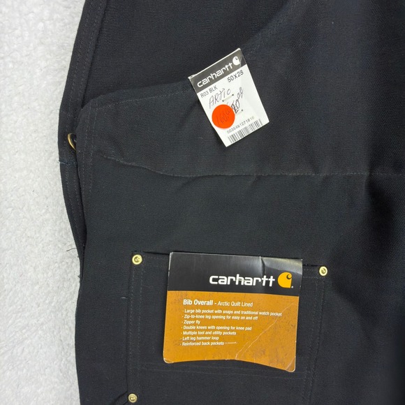 Carhartt Other - Carhartt Arctic Quilt Lined Bibs Overalls Mens 50x28 R03 BLK Black NWT NOS